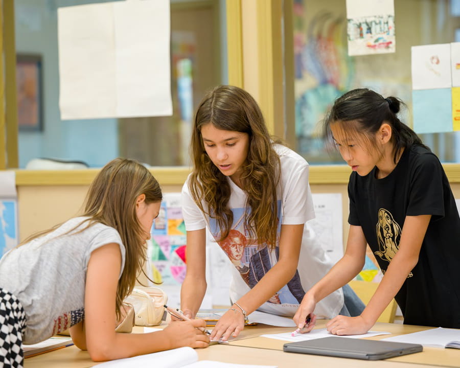 Secondary students in class