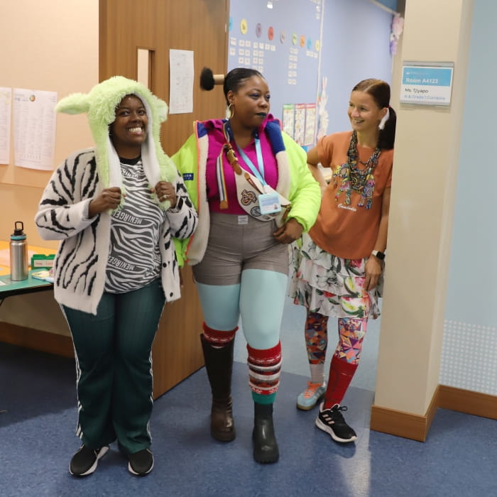 teachers in mismatched clothes