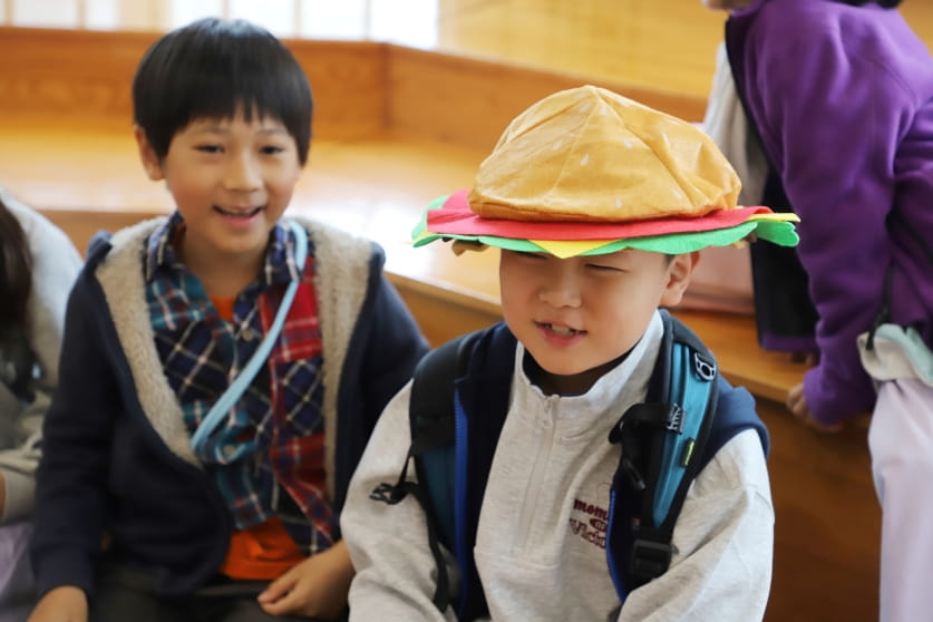Boy wearing a fun hat