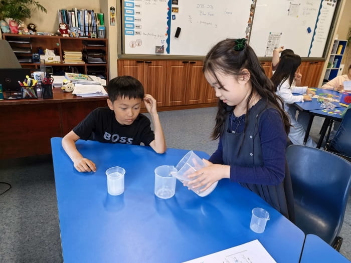 math class - working with hands-on materials