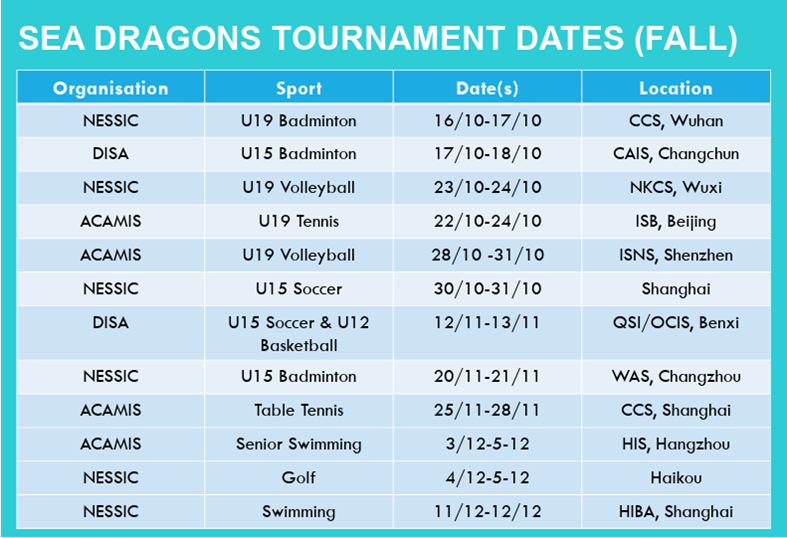 fall tournaments dates